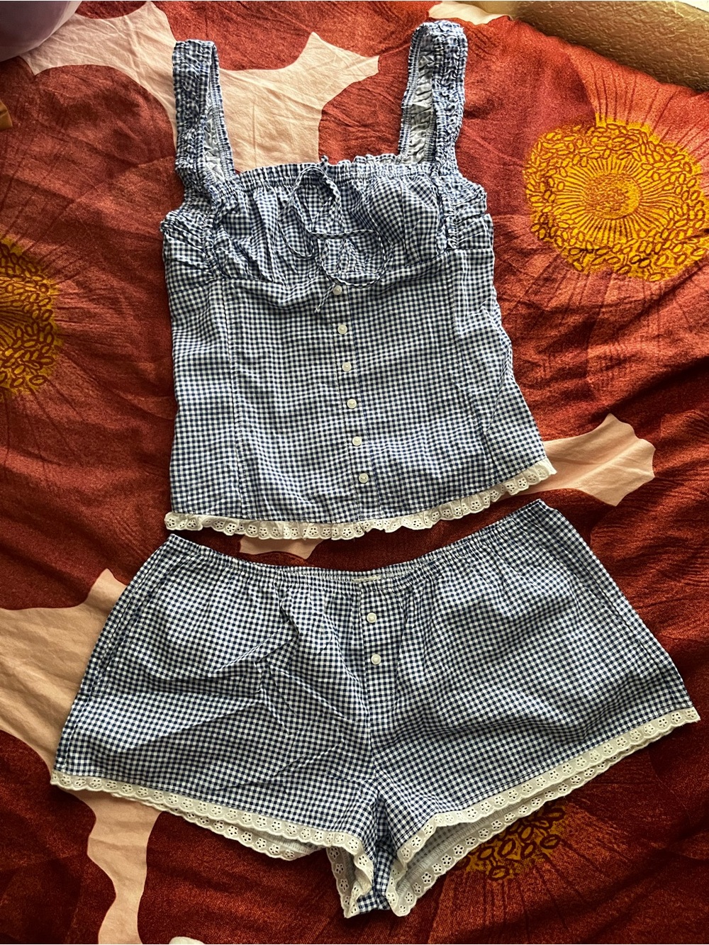 Victoria’s Secret Pink Frankie’s Bikinis Blue Gingham Set - Picture 2 of 4